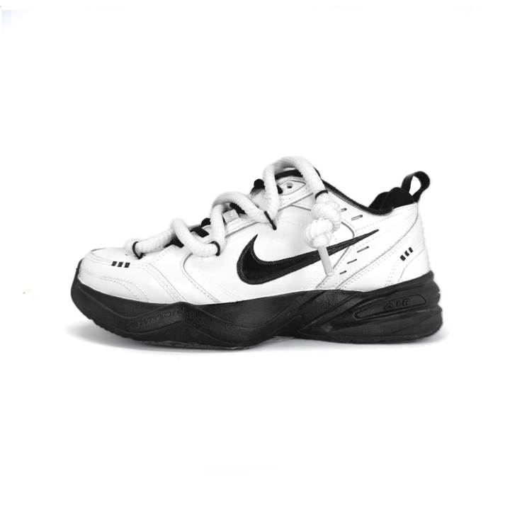 Nike Nike Air Monarch 4 Slip Resistant Abrasion Resistant Low top Chunky Sneakers Unisex Black White