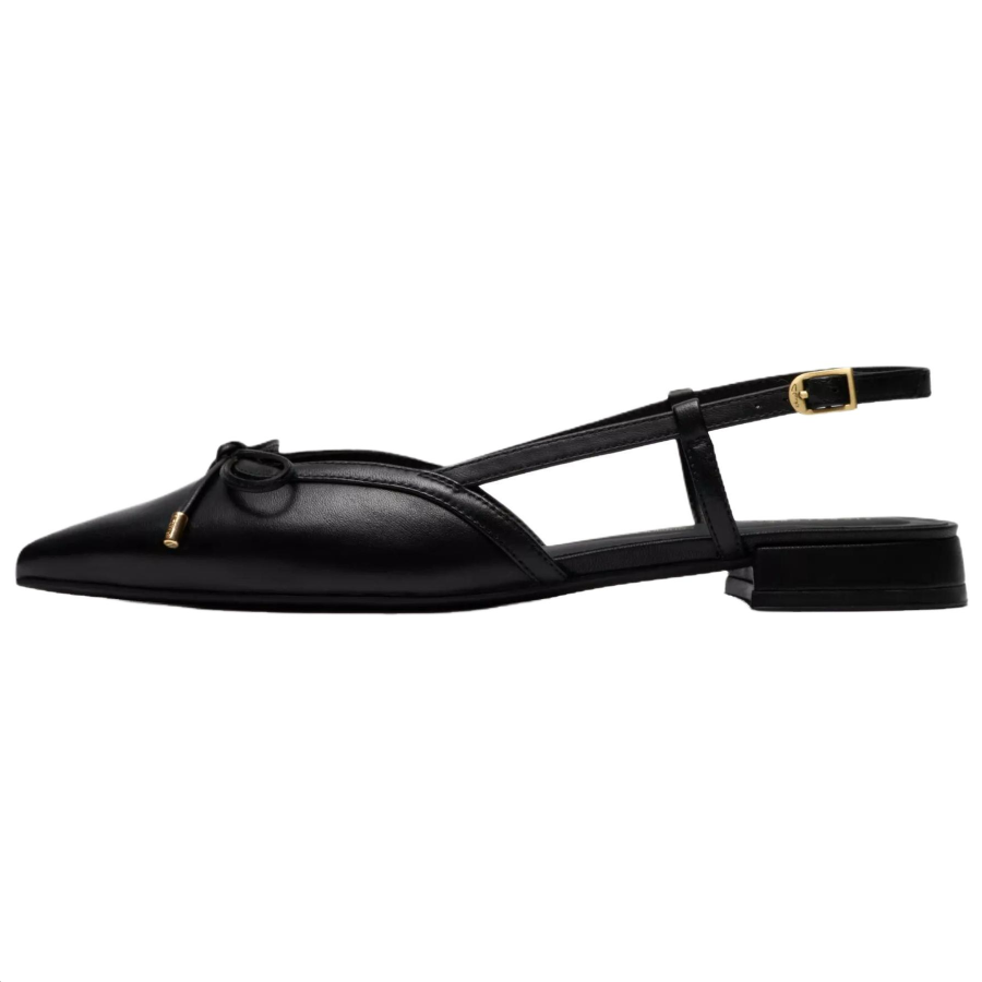 Clarks Sensa15 Bow Leather Casual Shoes 1.5cm Women's Black