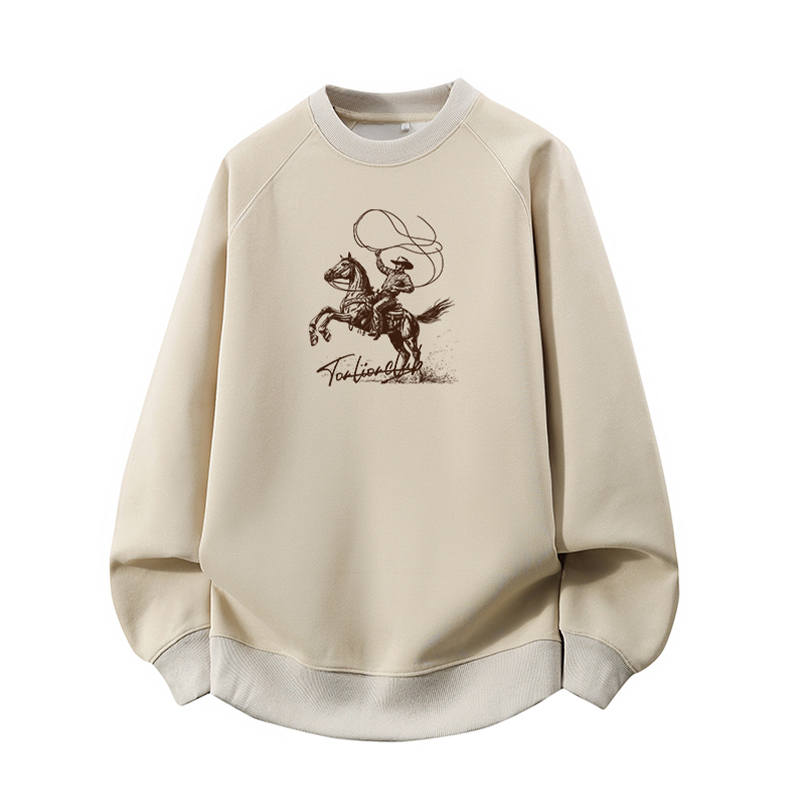 Tonlion Sweatshirts Unisex Crew Neck Moderate Regular