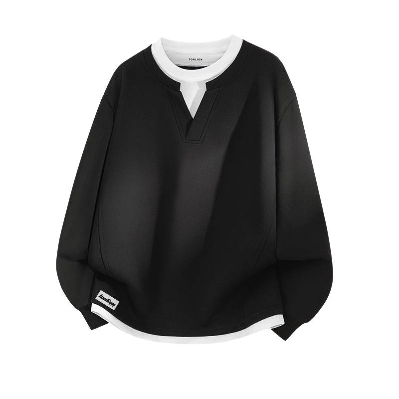 Tonlion Sweatshirts Unisex Crew Neck Moderate Regular