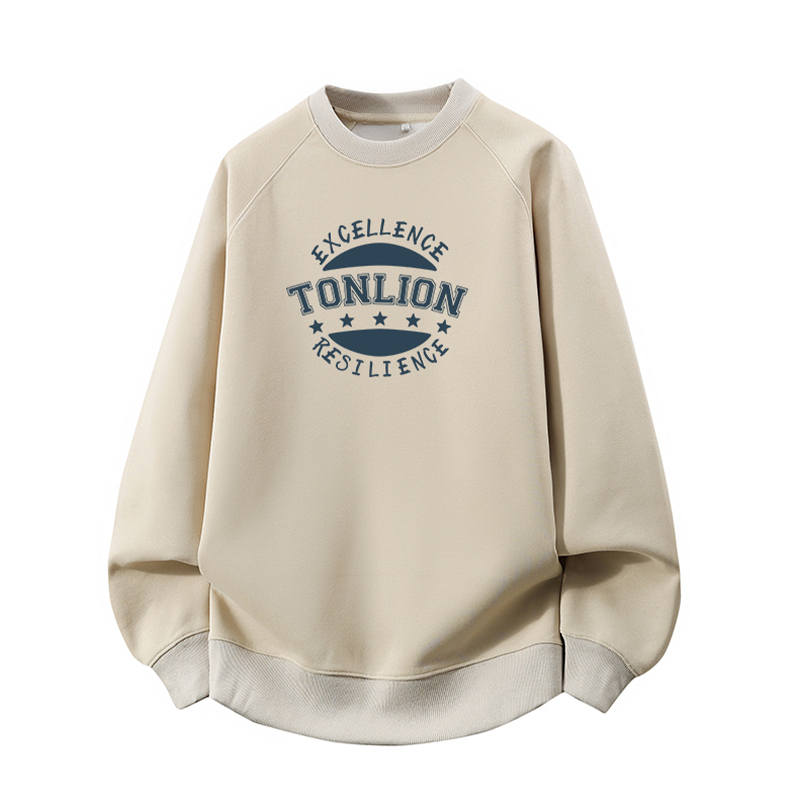 Tonlion Sweatshirts Unisex Crew Neck Moderate Regular