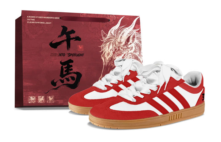 Adidas Adidas Gradas Zodiac Year Red Suede Coverage Slip Resistant Low top Skateboard Shoes Unisex True Red