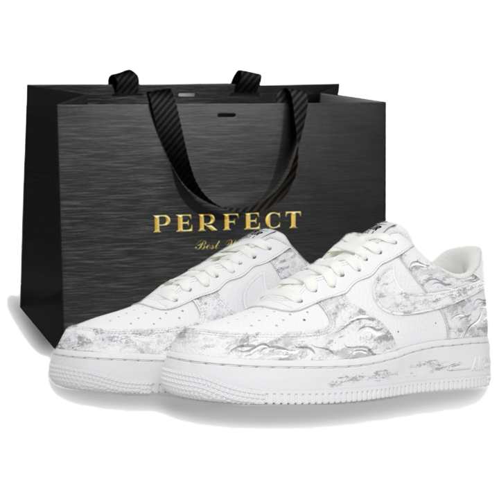 Nike Nike Air Force 1 Cloud Shadow Slip Resistant Abrasion Resistant Low top Skateboard Shoes Men's Gray White