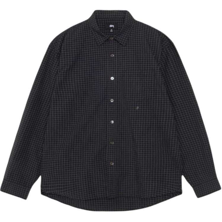 Stussy Shirts Men's BKX Black Lapel Moderate Other