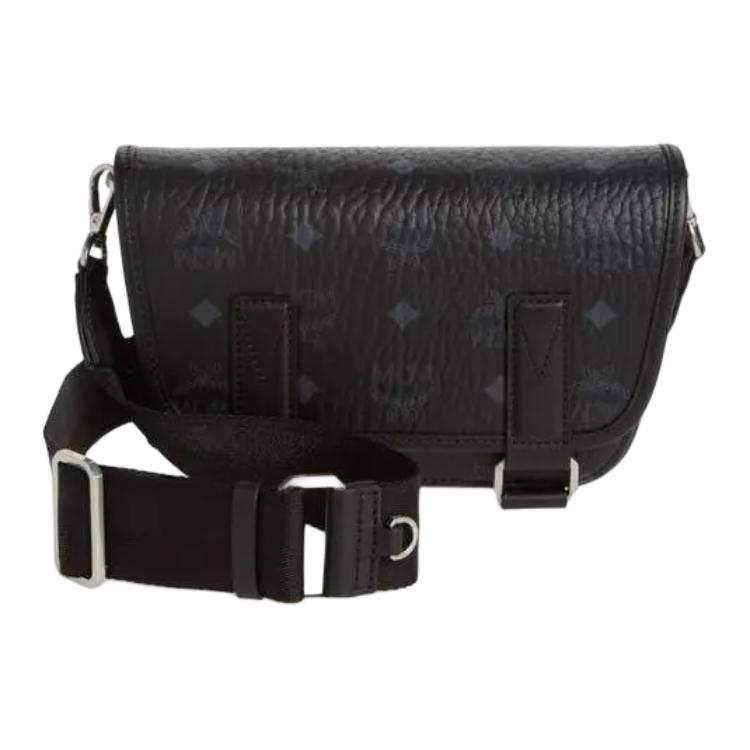 MCM Aren Artificial Leather With Cow Leather Shoulder Bag, Crossbody Bag Mini Unisex Black
