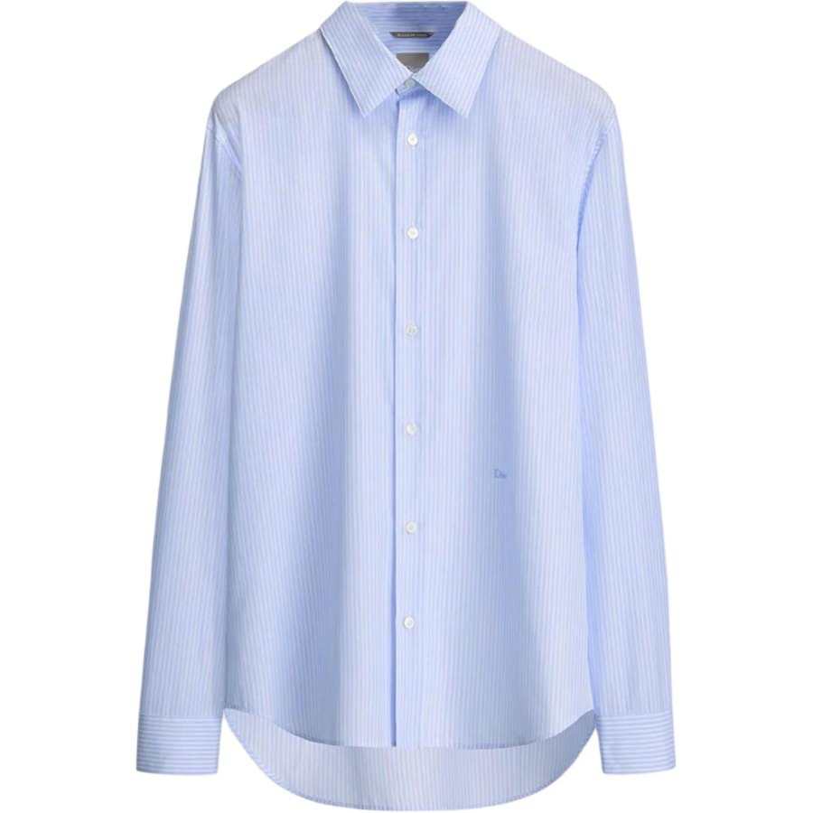 DIOR DIOR Shirts Men's Blue Pointed Collar Moderate Other