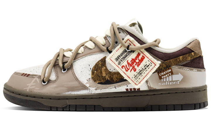 Nike Nike Dunk Crayon Puppy, Earthy Fragment Textile, Leather Low top Skateboard Shoes Unisex
