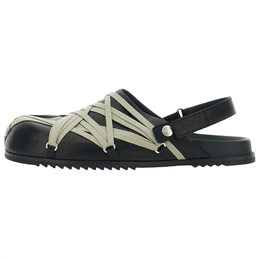 RICK OWENS RICK OWENS/RO MEGALACE Sheepskin Casual Leather Shoes Men's Black