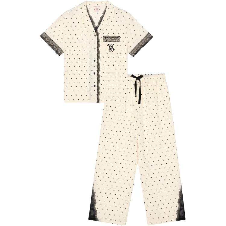 Victoria's Secret Pajama Set Women's Gift Box Set Included Polka Dot Lace