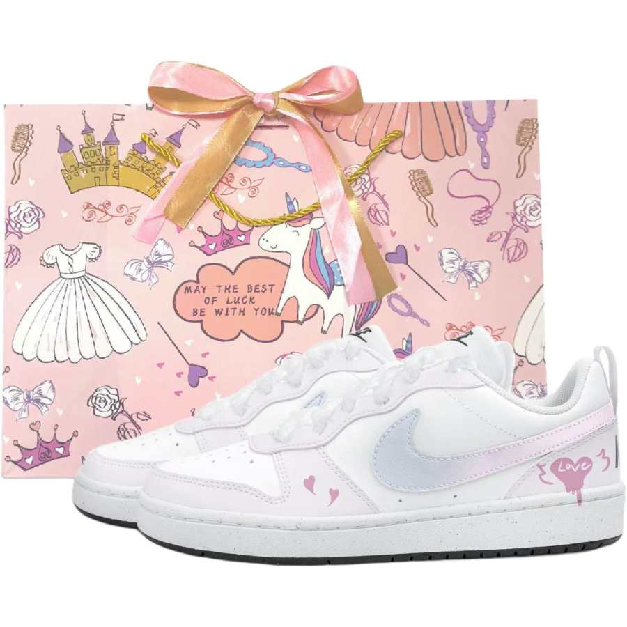 Nike Nike Court Borough Low top Skateboard Shoes Women's White Pink