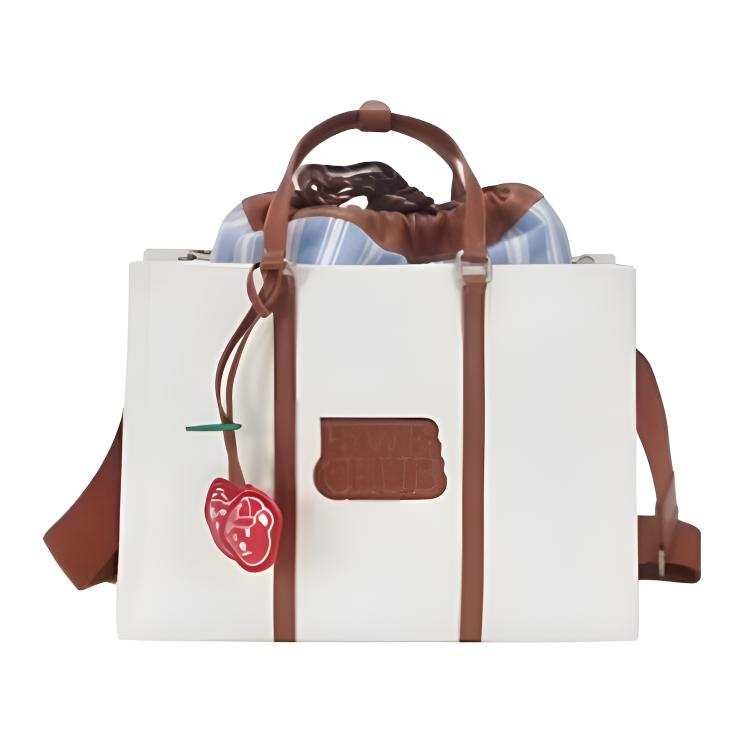 Teenie Weenie PU With Synthetic Leather Tote Handbag Women's Ivory White