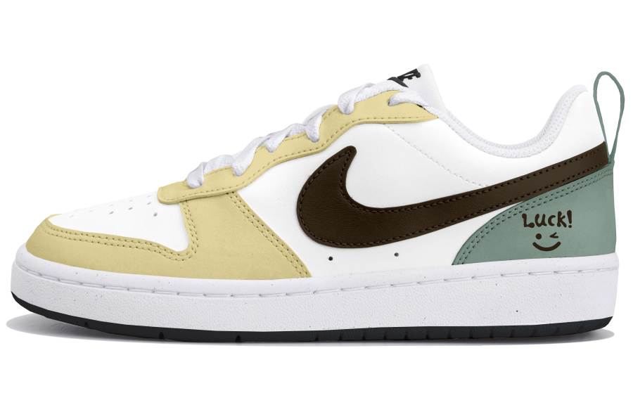 Nike Nike Court Borough 2 Low top Skateboard Shoes Yellow Green Teenagers