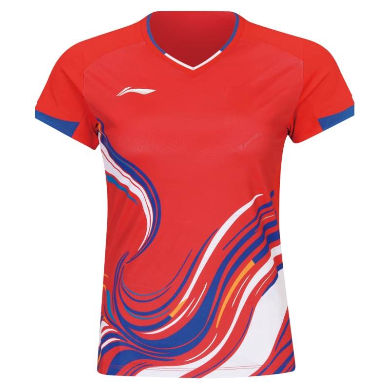 Li-Ning Li Ning Badminton Competition Collection Badminton Jersey Women's Vermilion