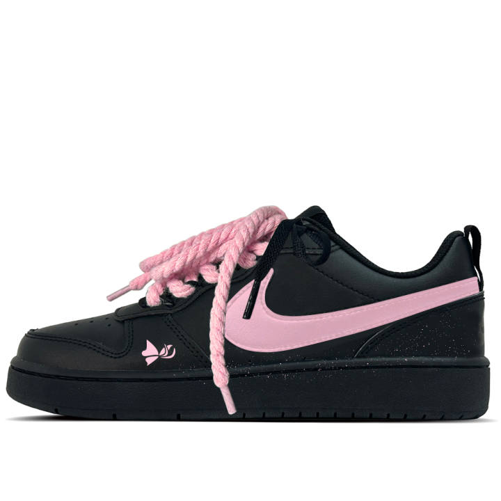 Nike Nike Court Borough Velvet Powder Butterfly Dream Leather Slip Resistant Abrasion Resistant Low top