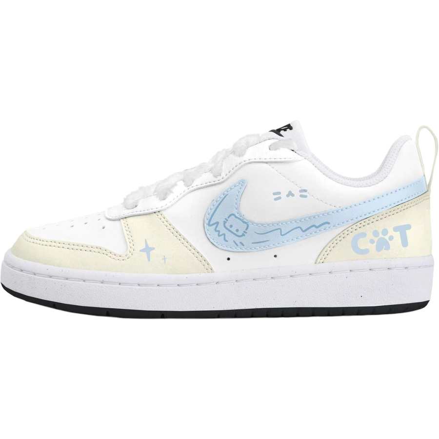 Nike Nike Court Borough 2 Low top Skateboard Shoes Beige Blue Teenagers