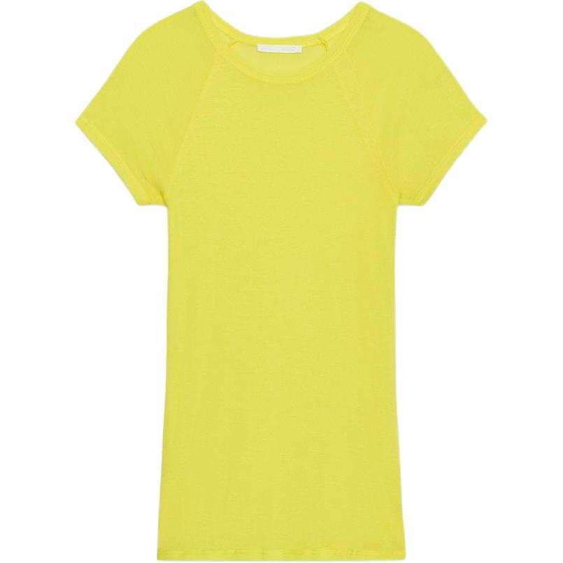 ZARA T Shirts Women's Yellow Crew Neck