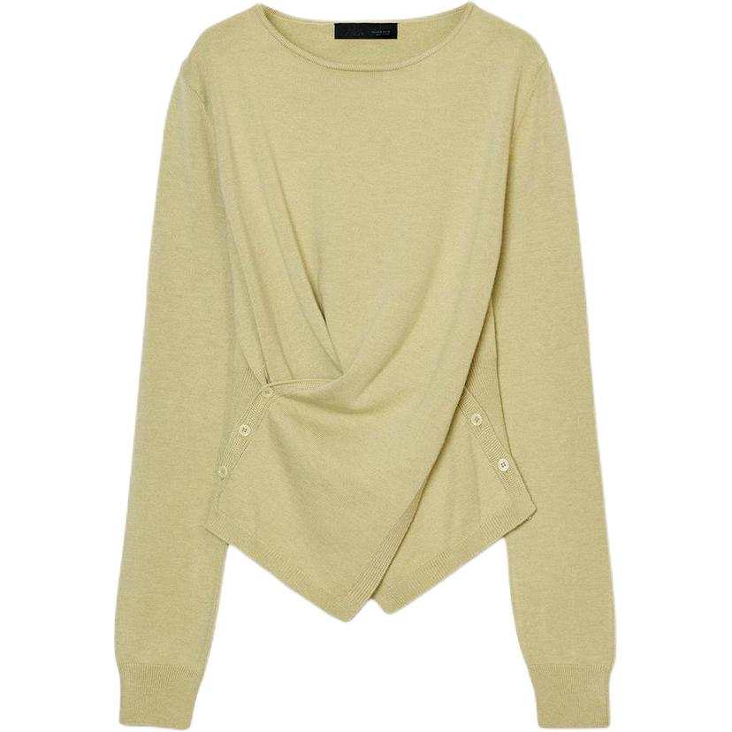 ZARA Sweaters Women's Washed Green Crew Neck Moderate Other
