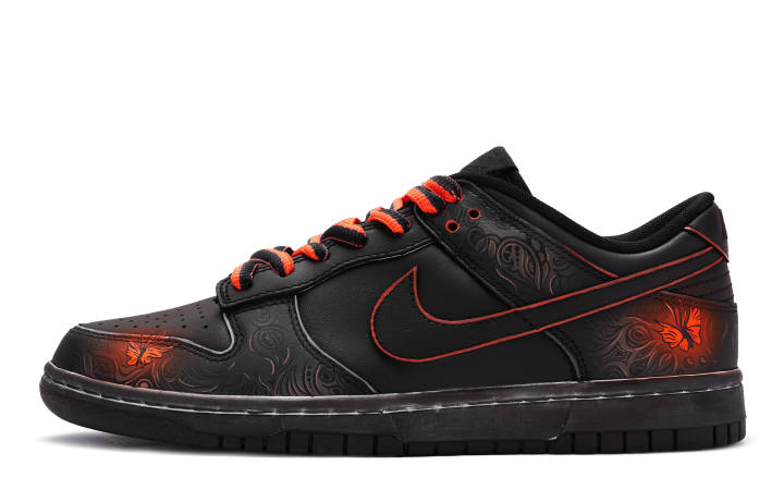 Nike Nike Dunk 811 Manufacturing, Obsidian Butterfly Slip Resistant Low top Skateboard Shoes Men's Black Red