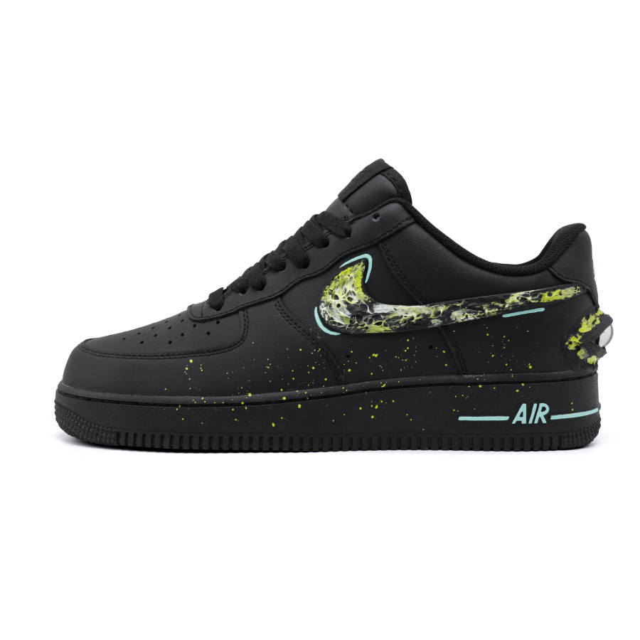 Nike Nike Air Force 1 Skateboard Shoes Unisex Black Purple Yellow