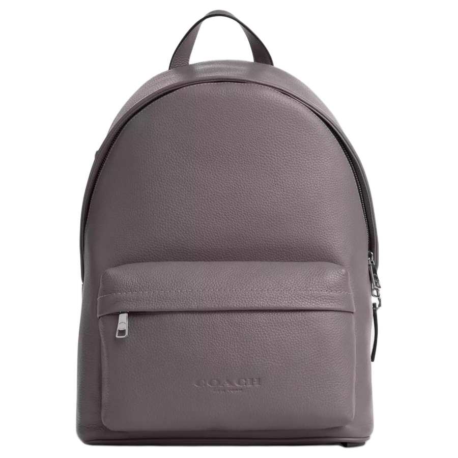 COACH COACH Cow Leather With Fabric Backpack Large Men's Silver & Graphite