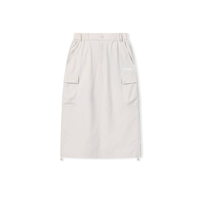FILA ORIGINALE Casual Long Skirt Women's Sky Wheat Beige
