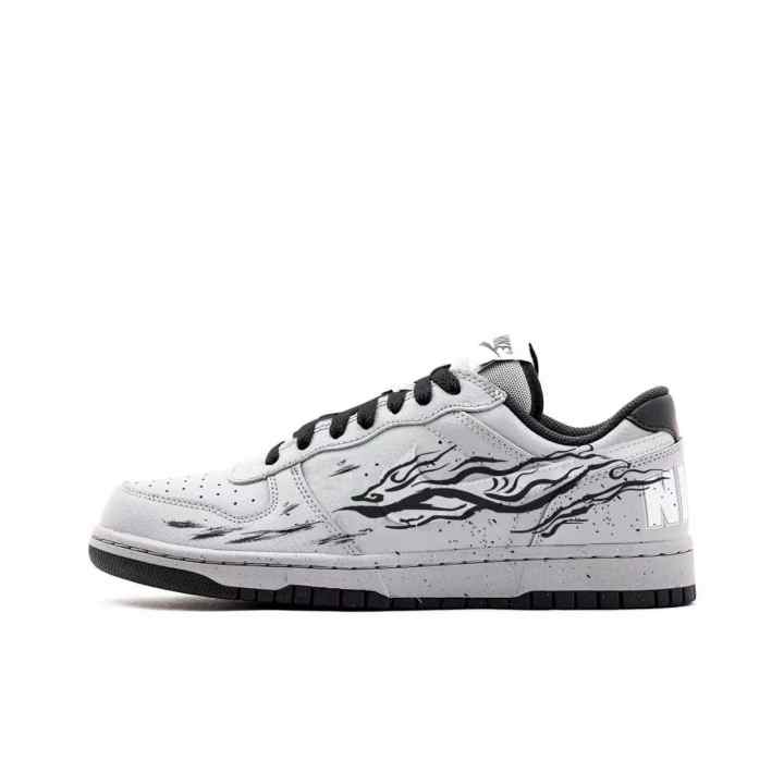 Nike Nike Big Ink Flame Swift Shadow Genuine Leather Abrasion Resistant Abrasion Resistant Low top Skateboard Shoes Unisex
