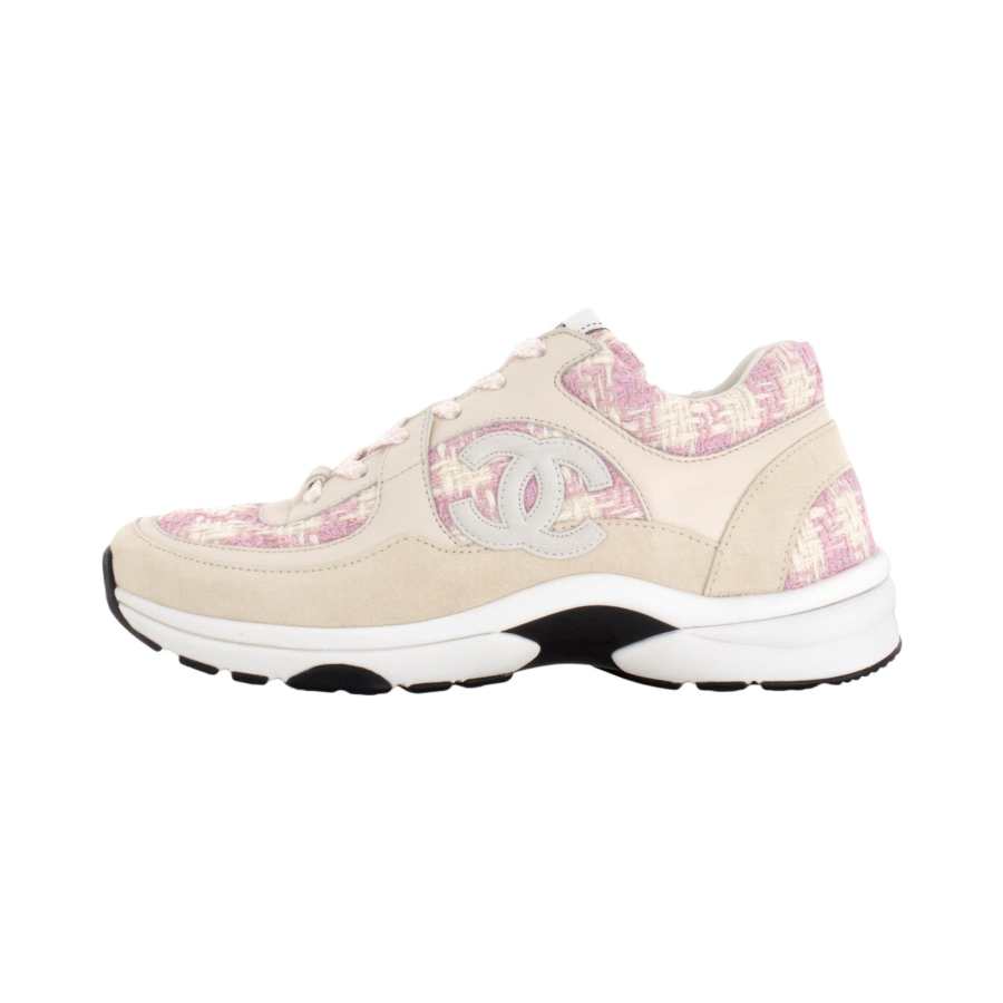 CHANEL CHANEL Casual Style Tweed Plain Logo Low-Top Sneakers