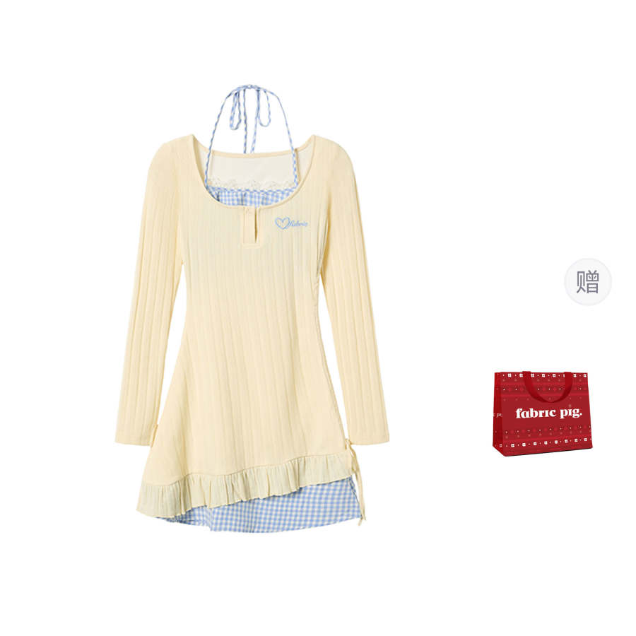 Fabric Pig Long Sleeved Dress Women's