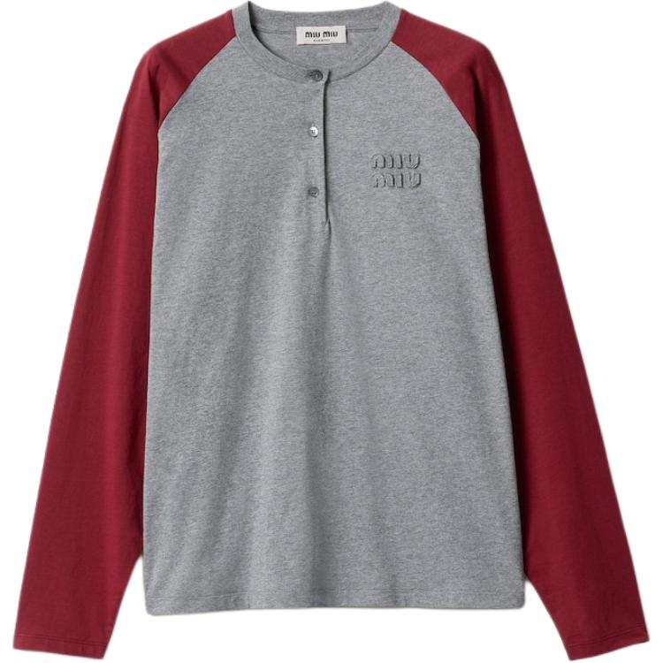 Miu Miu Two-Toned Long-Sleeved T-Shirt