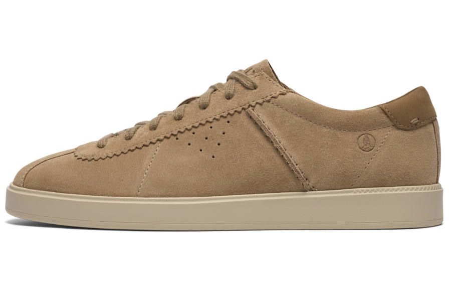 Clarks Lockford Lace Cow Split Leather Low top Vintage Trendy German Army Trainers Men's Yellow Brown