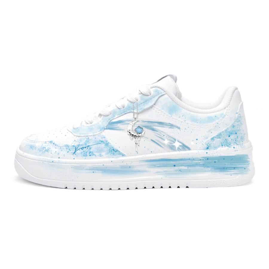ANTA Skateboard Shoes Women's Low Top White/Blue