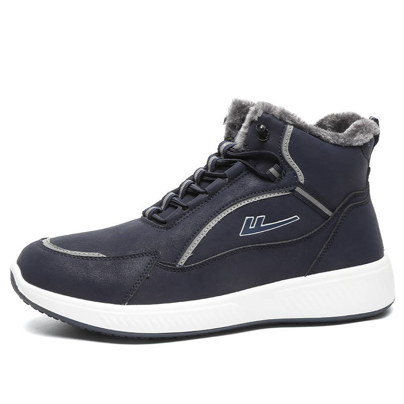 WARRIOR Warrior Thermal Waterproof Thermal Waterproof Hook and Loop Fleece Lined High Top Casual Elderly Shoes Knee High