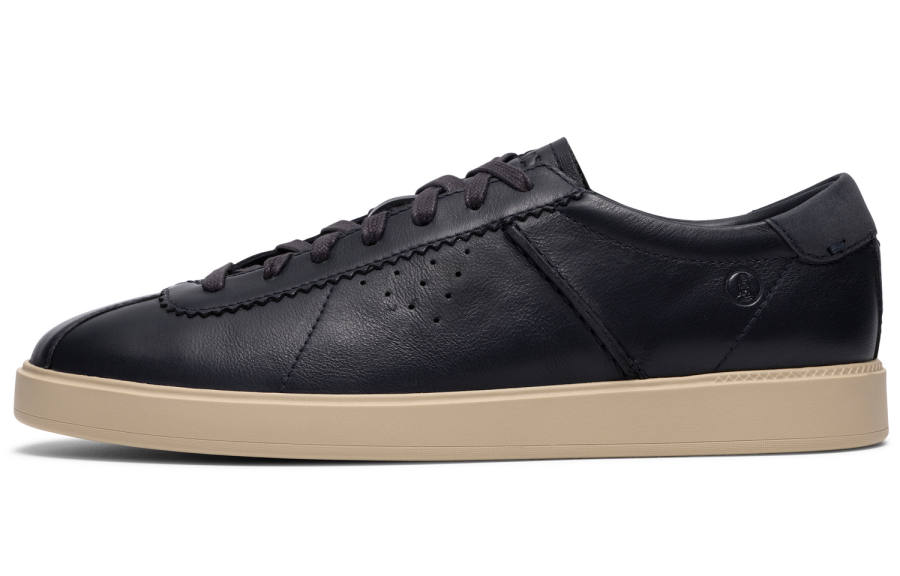 Clarks Lockford Lace Cow Leather Comfortable And Breathable Low top German Army Trainers Men's Dark Blue