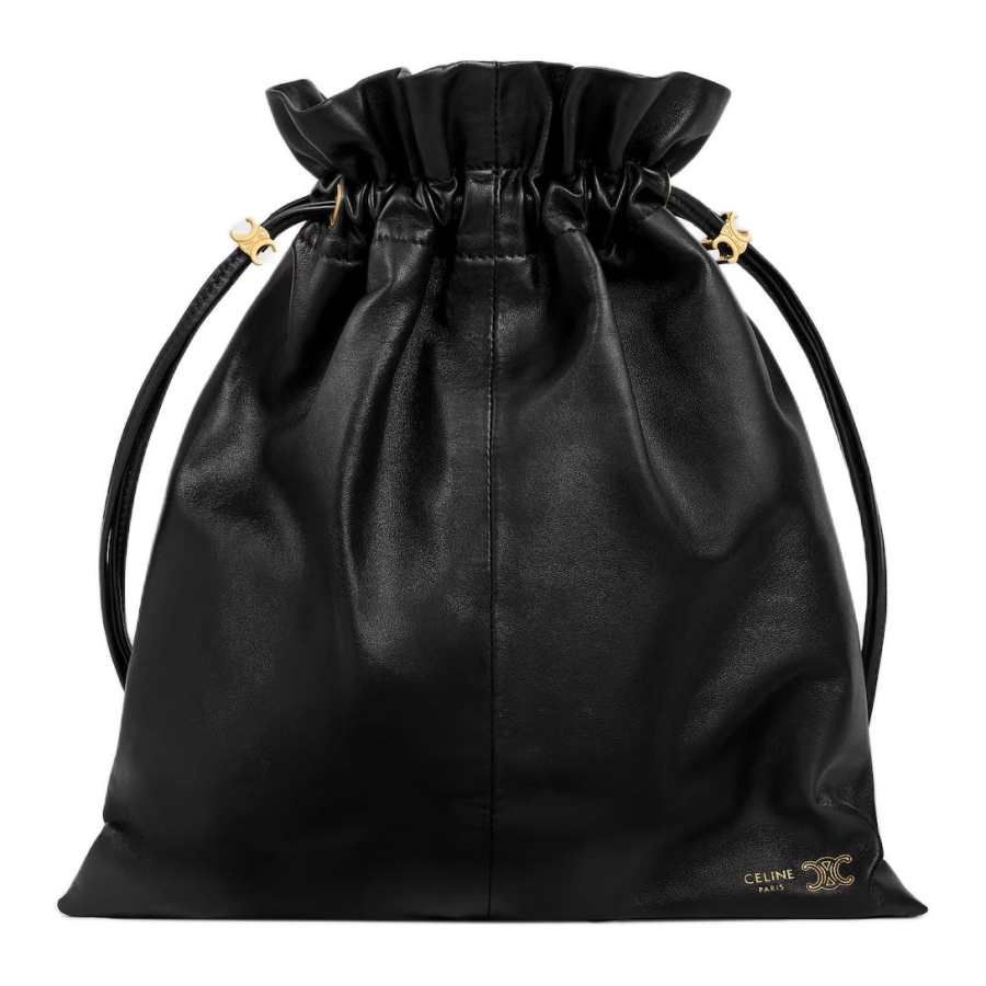 CELINE Sheepskin Crossbody Bags Small Women's Black
