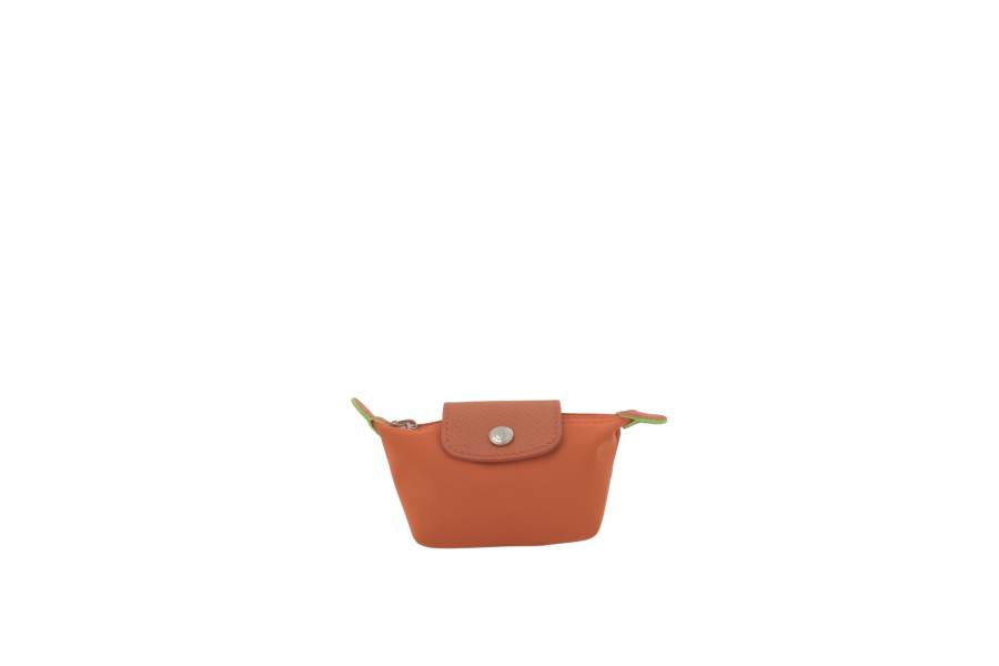 LONGCHAMP Le Pliage Green Recycled Canvas Clutch Coin Purse Women's Orange