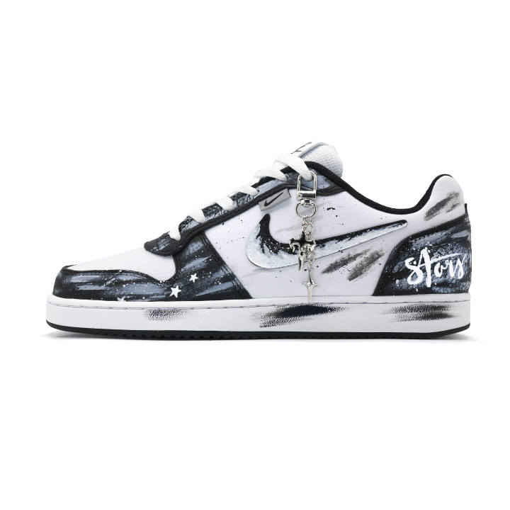 Nike Nike EBERNON Cushioning Slip Resistant Low top Skateboard Shoes Unisex White