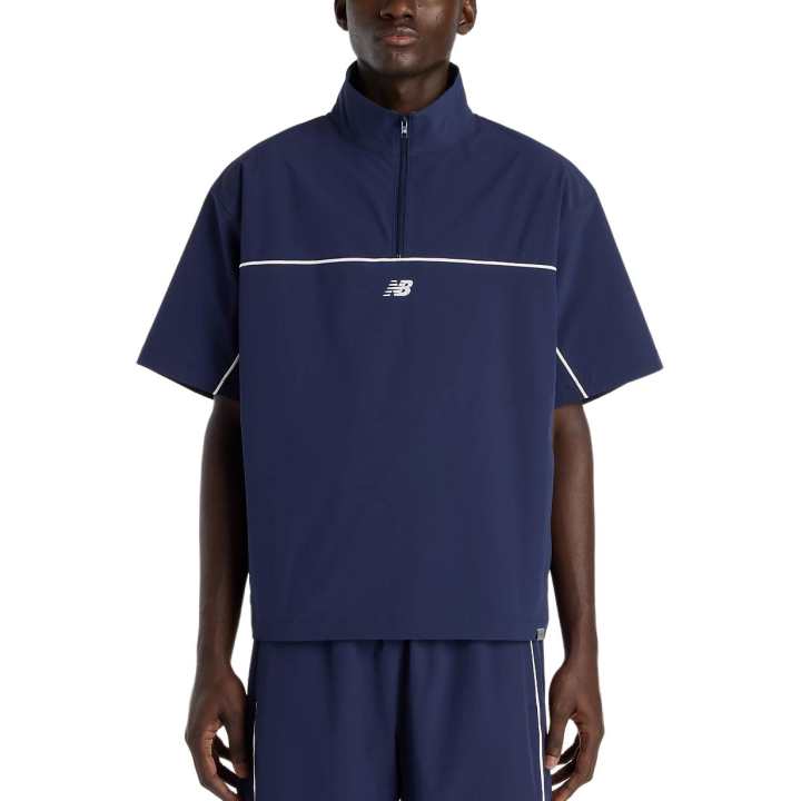 New Balance New Balance T Shirts Men's Marine Blue Stand Collar Moderate
