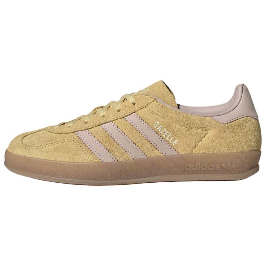 Adidas Originals GAZELLE INDOOR Leather German Army Trainers Women's Resin, Yellow