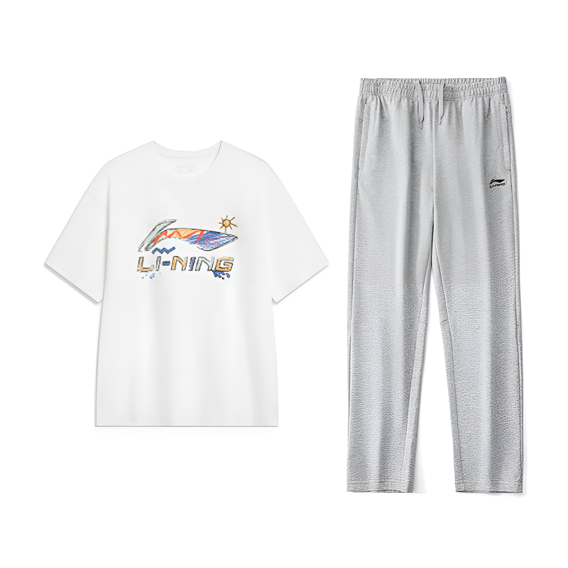 Li-Ning Li Ning Casual Sportswear Unisex Standard White+Heather Gray