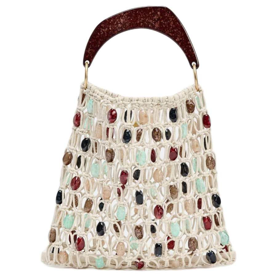 ZARA Cotton With Polyester Handbag Women's Light Beige