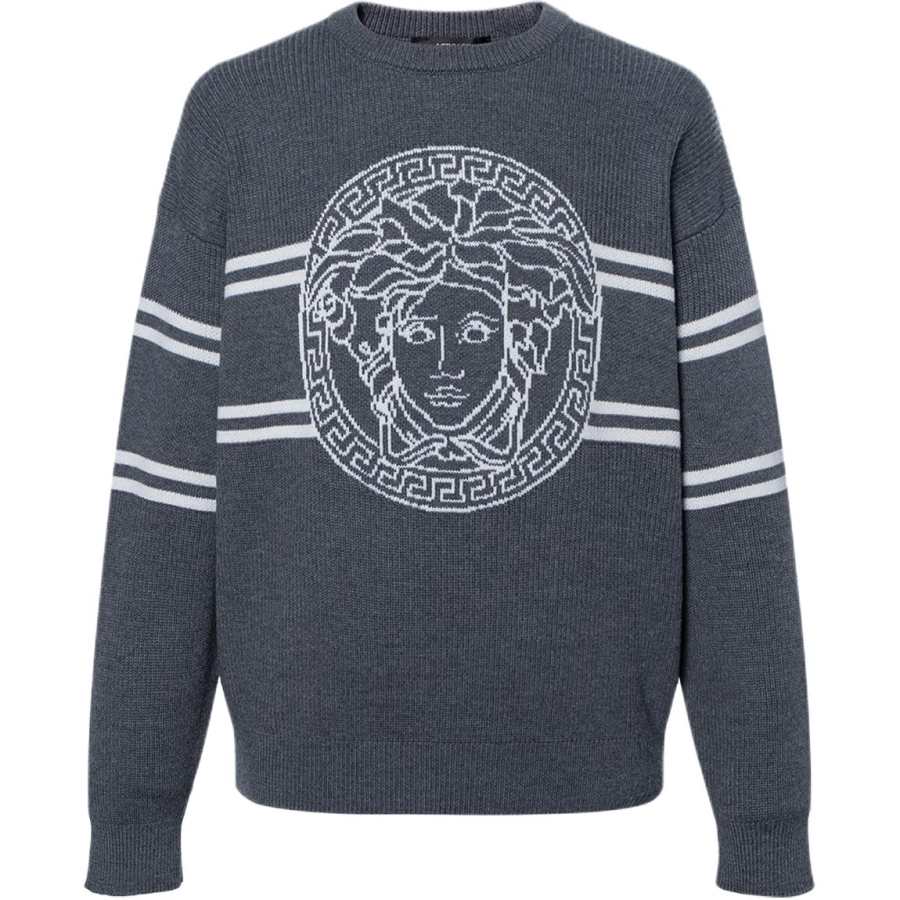 VERSACE VERSACE SS24 Sweater Men's Gray