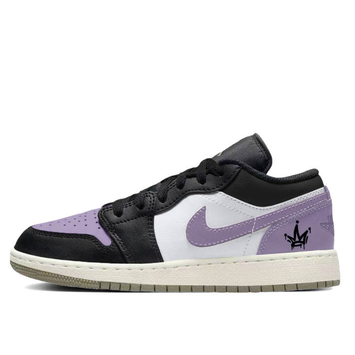 Jordan Jordan Air Jordan 1 Taro Paste Jelly Synthetic Leather, Leather Slip Resistant Abrasion Resistant Low top