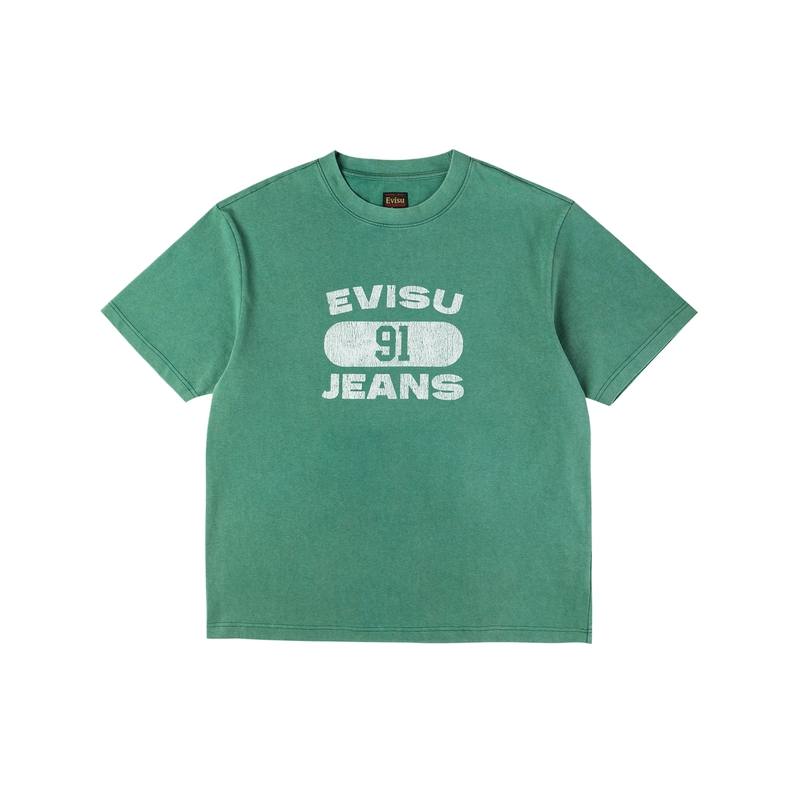 EVISU EVISU T Shirts Men's Green Crew Neck