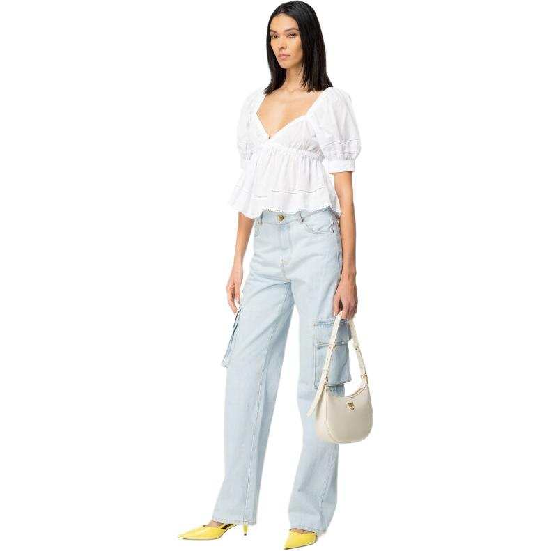 PINKO Sweetheart-neck Cotton Blouse