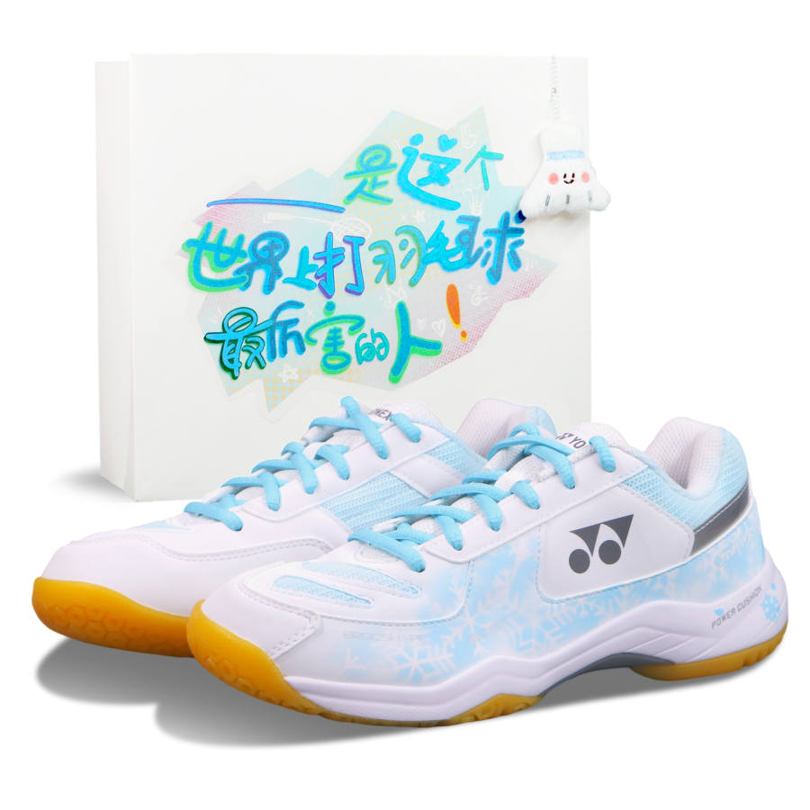 YONEX Power Cushion Abrasion Resistant Cushioning Low top Badminton Shoes Unisex Light Blue