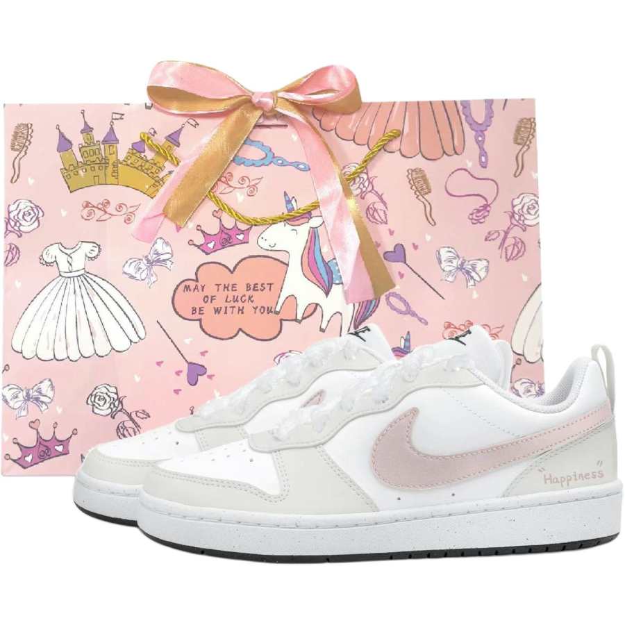 Nike Nike Court Borough 2 Low top Skateboard Shoes Beige Pink Teenagers