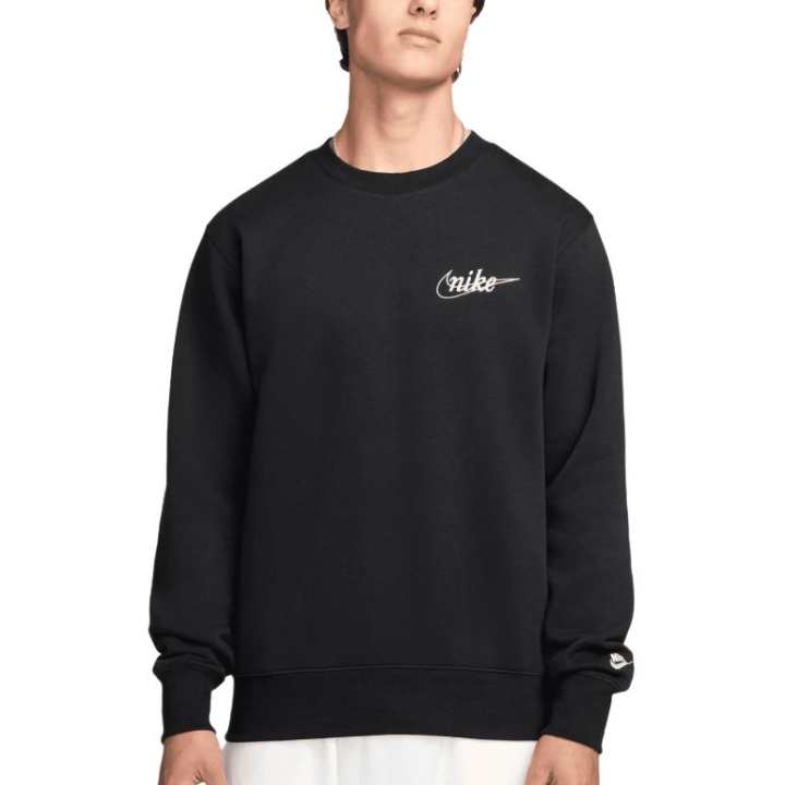 Nike Nike Club Sweatshirts Men's Black Crew Neck Moderate