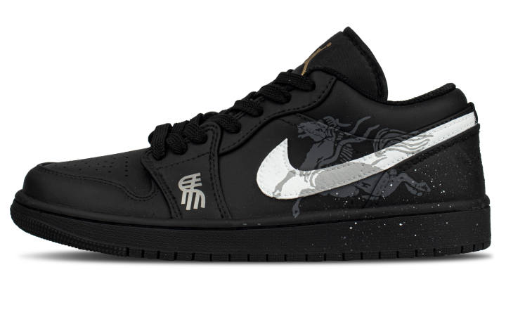 Jordan Jordan Air Jordan 1 Cow Leather Low top Skateboard Shoes Men's Black
