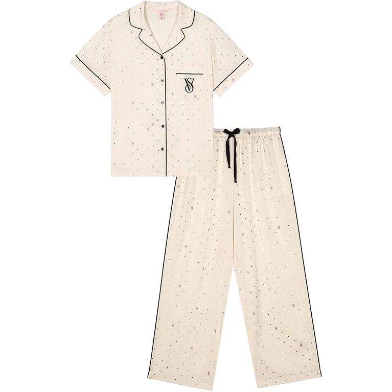 Victoria's Secret THE MIX Pajama Set Women's White Jade Gilded