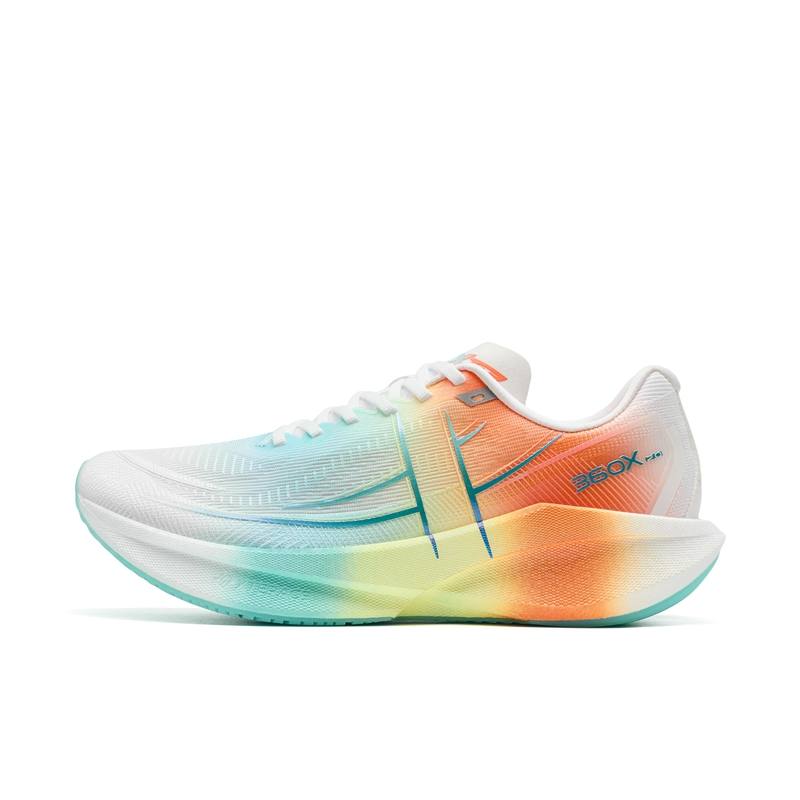 XTEP 360X 2.0 Low top Carbon Plate Marathon Training Running Shoes Men's White Cyan Orange